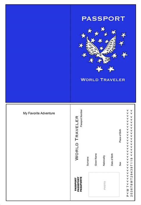 Editable Free Printable Passport Template
