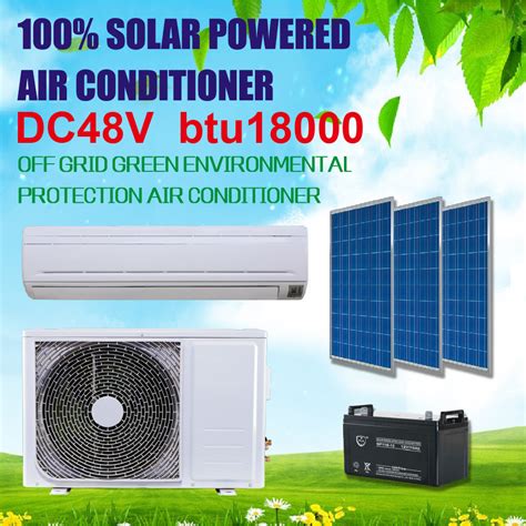 100 Solar Powered Off Grid Dc 48v Solar Air Conditioner 18000btu