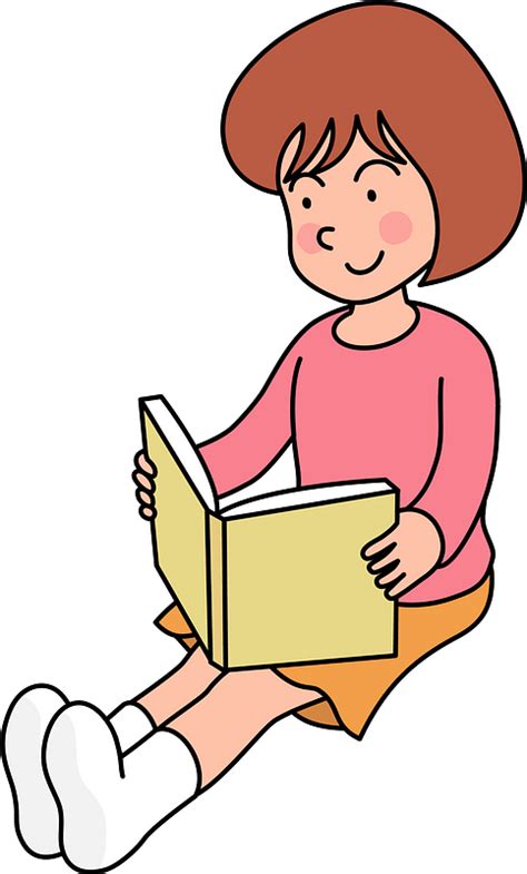 Little Girl Is Reading A Book Clipart Free Download Transparent Png