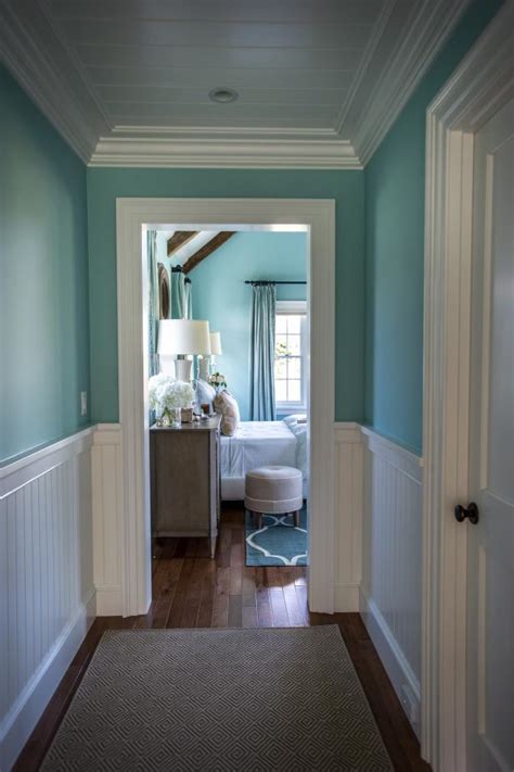 Gorgeous Blue Hallway With White Wainscoting Hgtv