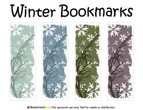 Printable Winter Bookmarks Free Printable Bookmarks Christmas Gift