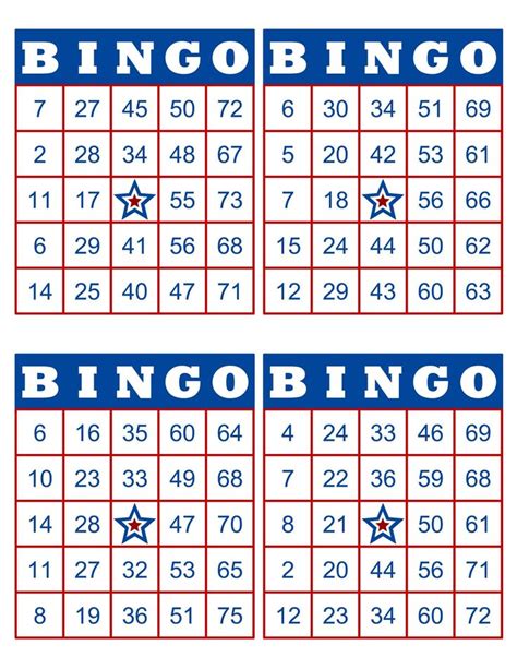 Bingo Cards 1000 Cards 4 Per Page Immediate Pdf Download Etsy Bingo