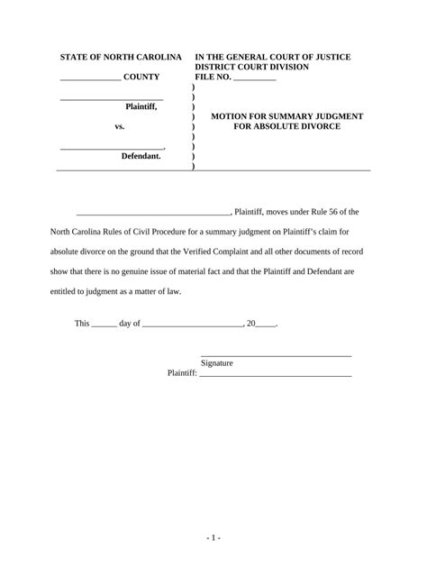Motion Summary Judgment Sample Form Fill Out And Sign Printable Pdf