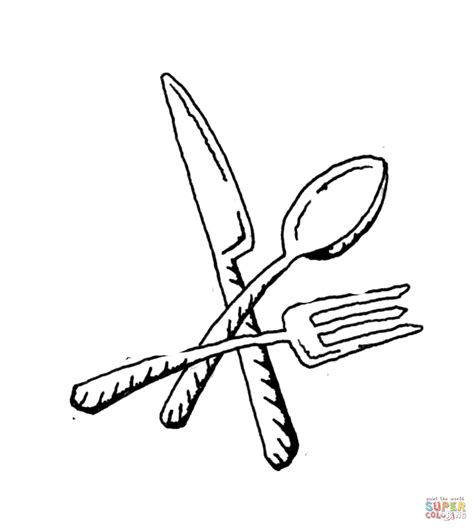 Dibujo De Tenedor Cuchara Y Cuchillo Para Colorear Dibujos Para Colorear Imprimir Gratis