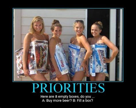 Funny Beer Girl Funny De Motivational Poster Priorities