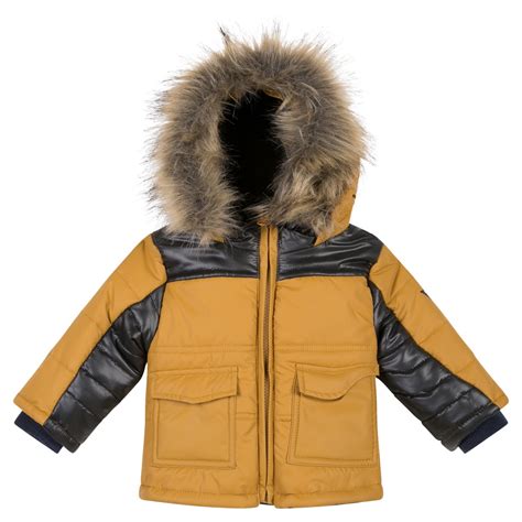 3 Pommes Boys Winter Coat With Fur Hood