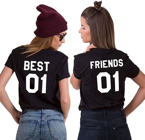 best friends t shirts für 2 damen mädchen tshirts beste freundin bff zwei stücke shirts geschenk