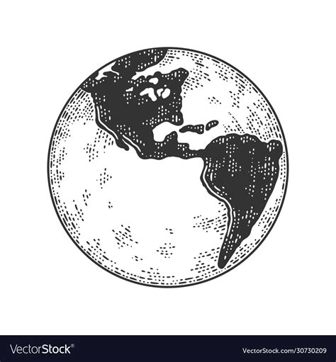 Planet Earth Globe Sketch Royalty Free Vector Image