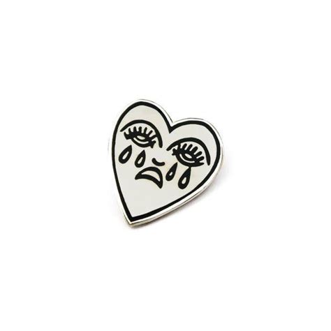 Crying Heart Enamel Pin Badge Lapel Pin Silver Hard Enamel Heart Tattoo