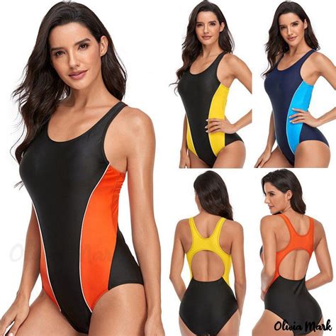 Olivia Mark One Piece Conservative Triangle Sport Swimsuit Belly Cov In 2023 Swimsuit