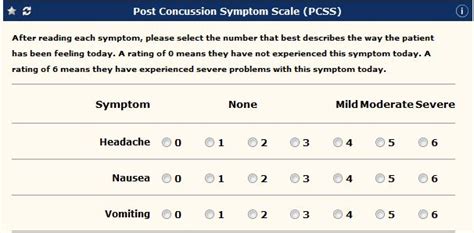 Galen Ecalcs Calculator Post Concussion Symptom Scale Galen