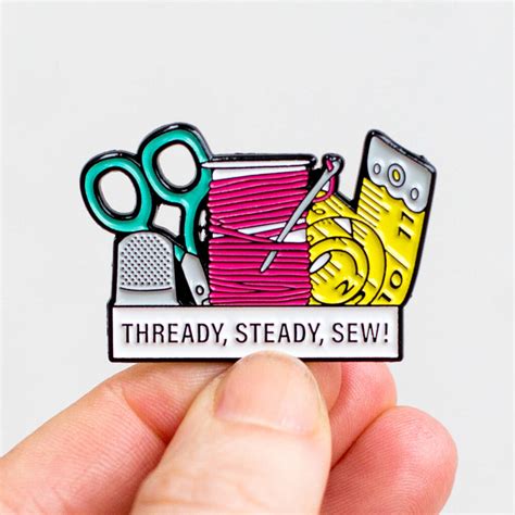 Thready Steady Sew Enamel Pin Badge By Of Life And Lemons