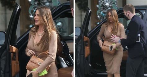 Sofia Vergara Flaunts Her Curves In Beige Bodycon Dress As She Steps Out For Lunch Meeting In