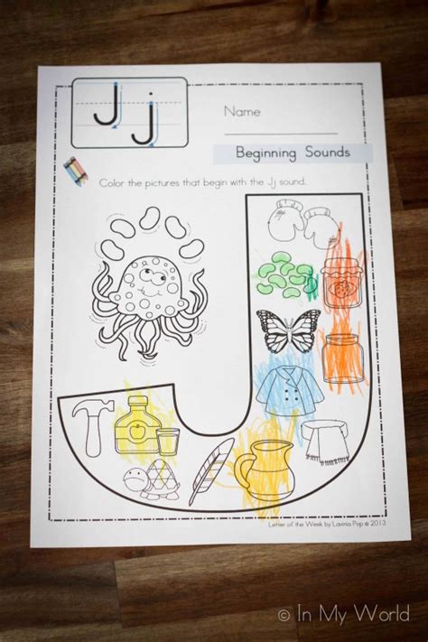 Preschool Letter J - In My World