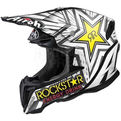 Men's motocross boots white, black and red color moto sports protective footwear. 2016 Airoh Twist Helmet Rockstar Energy Matt | Motocross ...