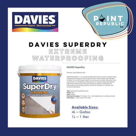 Davies Superdry Extreme Waterproofing Paint Lazada Ph