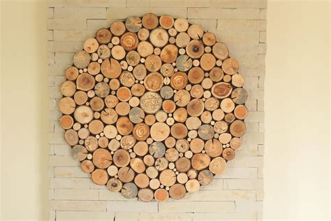 Round Wood Wall Art Tree Rounds Decor Holzwand Kunst Tree Slices Wall Art Modern Wood Wall Art