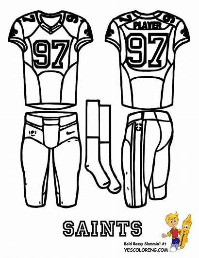 Coloring Football Uniform Saints Orleans Jersey Nfl