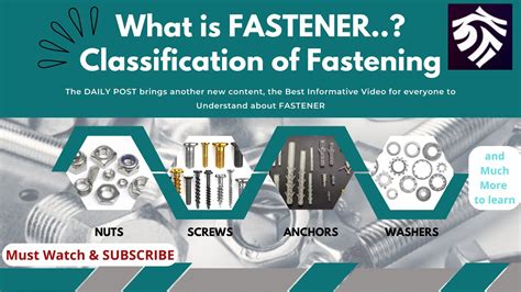 Fasteners Classification Of Fasteners Youtube