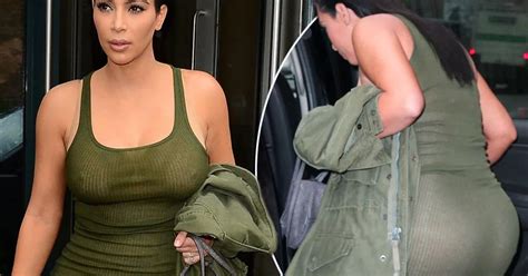 Pregnant Kim Kardashian Flashes Everything In See Through Green Dress As She Complains About