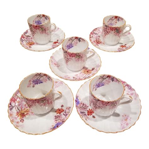 Set Of Five Demitasse Cups And Saucers By Spode Chairish