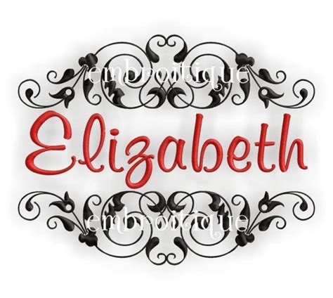 Elizabeth Monogram Flourish Font Frame Great For Weddings