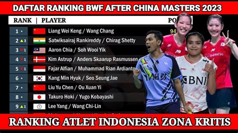 🔴 Terbaru Ranking Atlet Indonesia Tak Nyaman Daftar Ranking Bwf