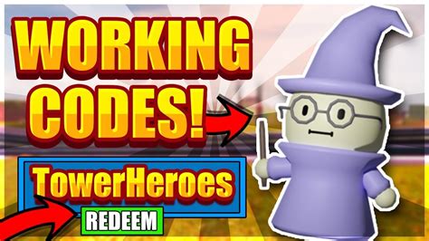 All working codes in tower heroes roblox tower heroes codes roblox ✅ in this video i will be showing you awesome new working codes in tower heroes for the new halloween. ALL *NEW* 😃OP CODES NEW LOBBY😃 Roblox Tower Heroes - YouTube