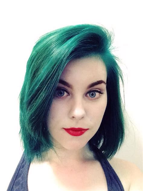 If your hair is too yellow, applying straight turquoise to it will give you green hair. green - directions turquoise on bleached hair | Neon hair ...