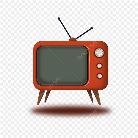 Tv Set Clipart Transparent Png Hd Retro Cute Red Tv Set Vintage Red