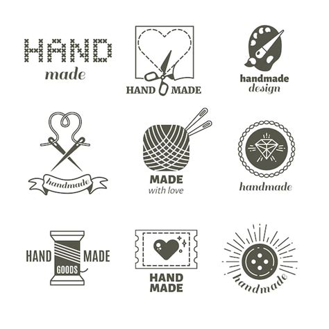 Premium Vector Handmade Concept Logos