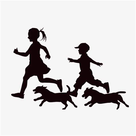 Children Running Silhouette At Getdrawings Free Download