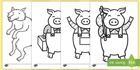 Three Little Pigs Coloring Sheets (teacher made)