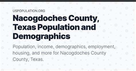 Nacogdoches County Texas Population Income Demographics Employment