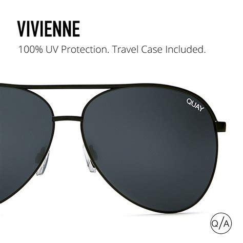 Quay Australia Vivienne Womens Sunglasses Oversized Aviators Metal Blk