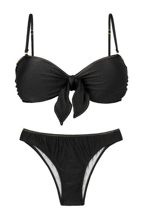 Bikini Set Shimmer Black Bandeau No Essential Merk Rio De Sol