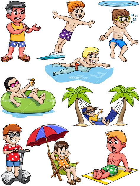One of these is agritourism. Men On Summer Vacation Clipart - Vector Cartoons ...