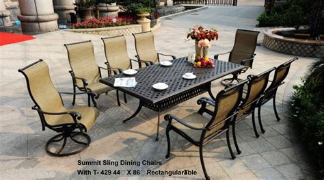 Diy repair replacement of a sling back patio chair. Patio Furniture Dining Set Cast Aluminum Sling Chairs 9pc ...