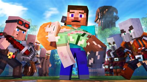 Rise Of The Pillagers Alex And Steve Life Minecraft Animation Youtube