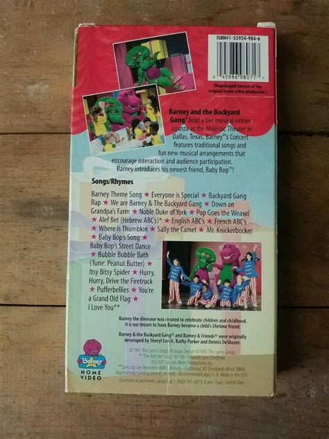 Barney In Concert Vhs Classic Collection Songs Sing Along Etsy My XXX