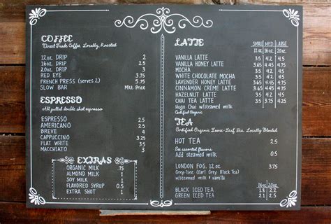 Foto menu my kopi o. Chalkboard coffee shop menu for POUR coffeehouse in Kansas ...