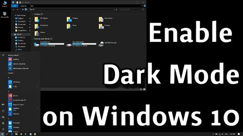 How To Enable Dark Mode On Windows 10 Youtube