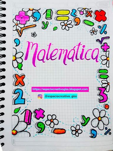 Caratula Para Cuaderno De Matematica Con Colores Caratulas Para