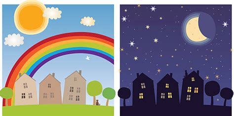 Day And Night Image Series Illustrations Royalty Free Vector Graphics