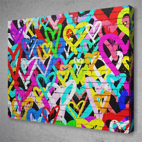 Bleeding Hearts Street Art Graffiti Pop Art Canvas Wall Art In 2021