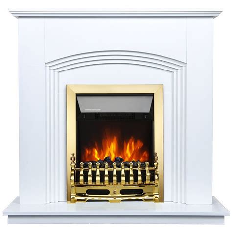 Fam Famgizmo Free Standing Electric Fireplace Suite Glass Fronted