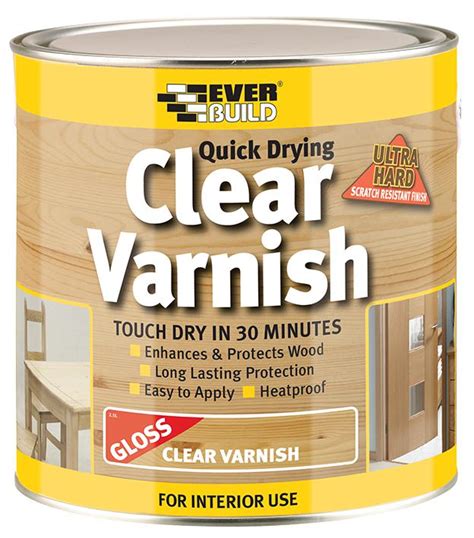Clear gloss varnish paint 180ml 151 coatings top coat indoor outdoor wood wooden. Quick Dry Clear Gloss Finish Wood Varnish, 250ml ...