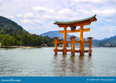 The Floating Torii Gate Of Itsukushima Shrine Stock Photo Image Of