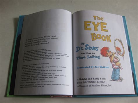 Dr Seuss The Eye Book Bright And Early Books 1999 Vintage Etsy