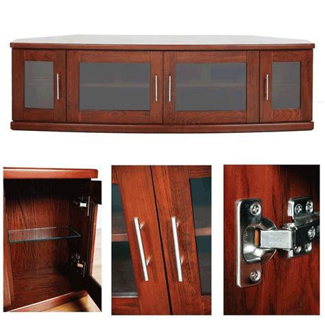 Plateau Newport Series Corner Wood Tv Cabinet With Glass Doors For 42